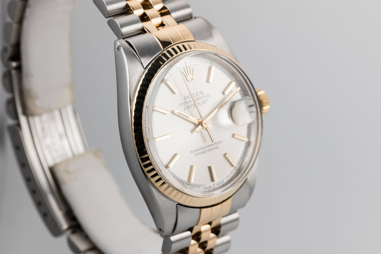 1967 Rolex Two Tone Date Just 1601 Silver Dial
