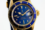 1969 YG Rolex Submariner 1680 Blue Dial