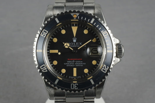 1969 Rolex Red Submariner 1680 Mark 4 with Faded Fat Font Insert