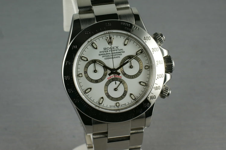2001 Rolex SS Daytona  116520 White Dial with Box and Papers