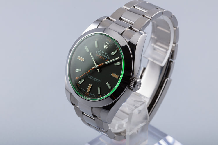 2020 Rolex Green Milgauss 116400GV with Box and Card
