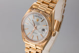 1968 Rolex 18K Rose Gold Day-Date 1803 White Dial with Portuguese Date Disk and Red Quarter Index Markers