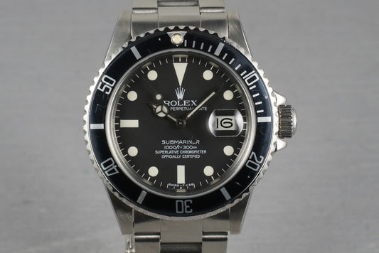 Rolex Submariner 16800 Matte Dial