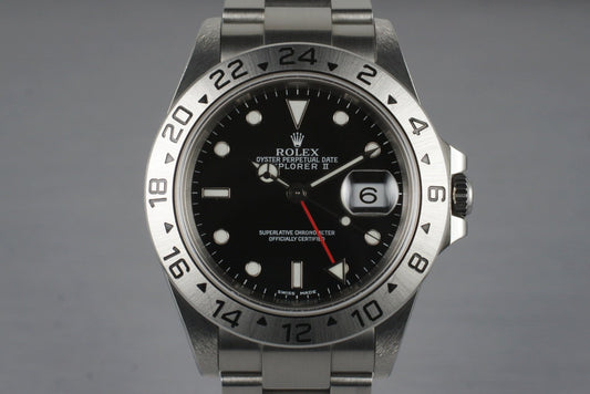 2000 Rolex Explorer II 16570 Black Dial with Box and Papers