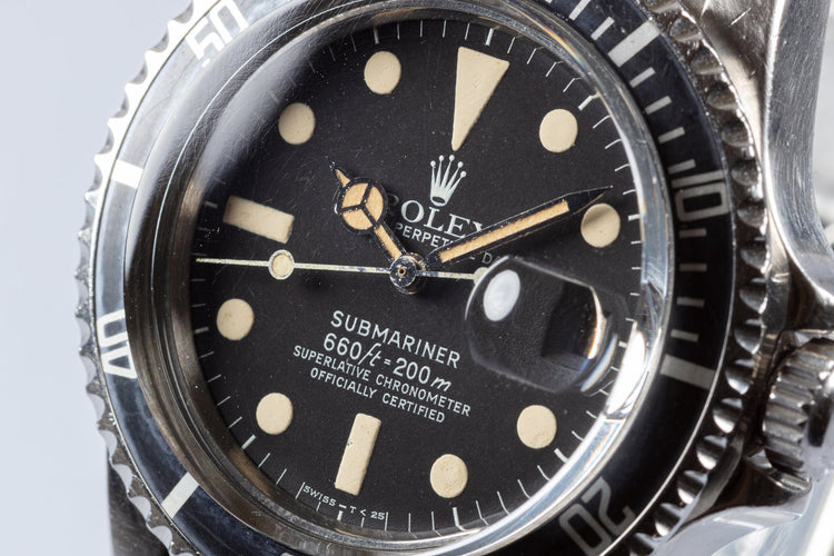 1978 Vintage Rolex Submariner 1680 with Creamy Tritium Lume and Service Papers