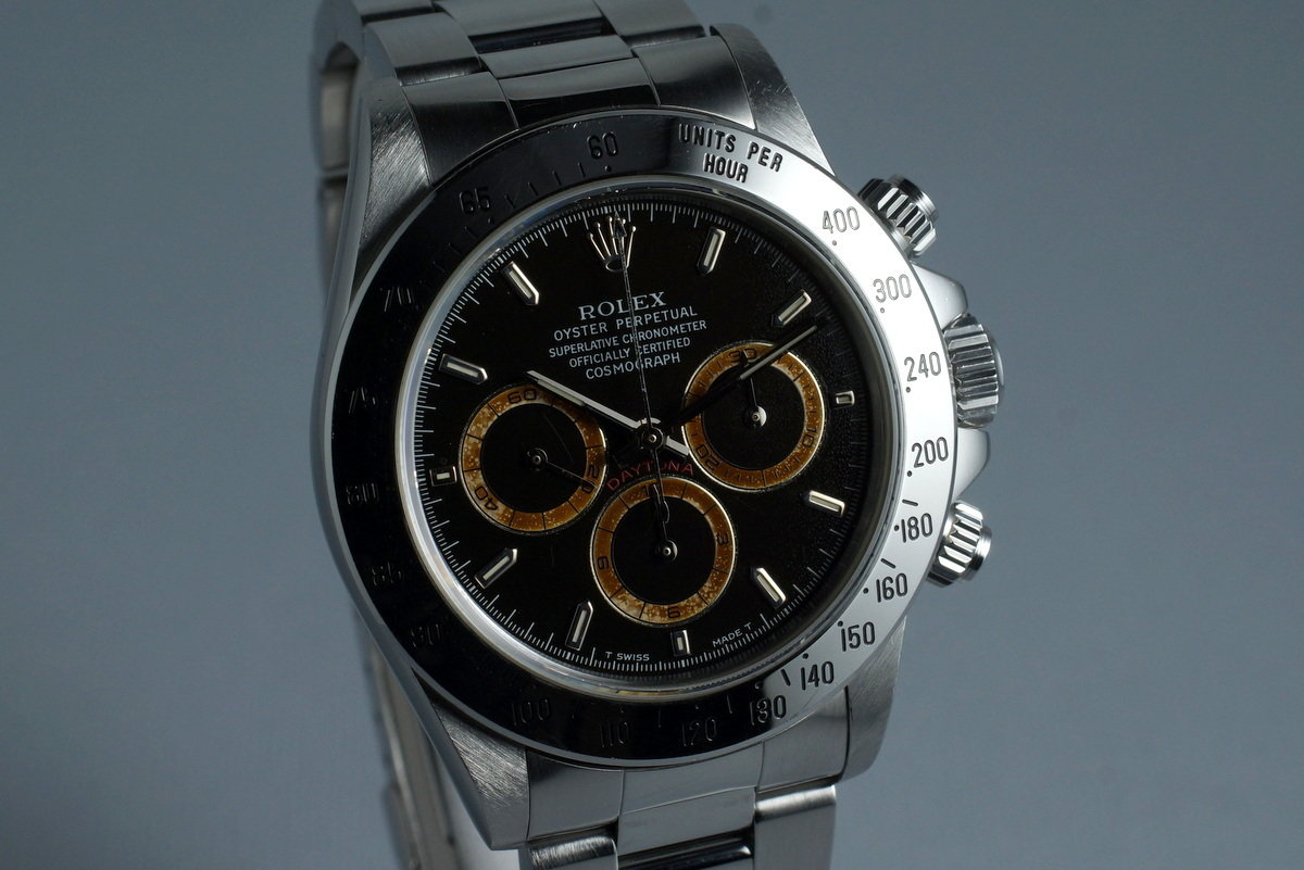 HQ Milton - 1993 Rolex SS Zenith Daytona 16520 Black Patrizzi Dial