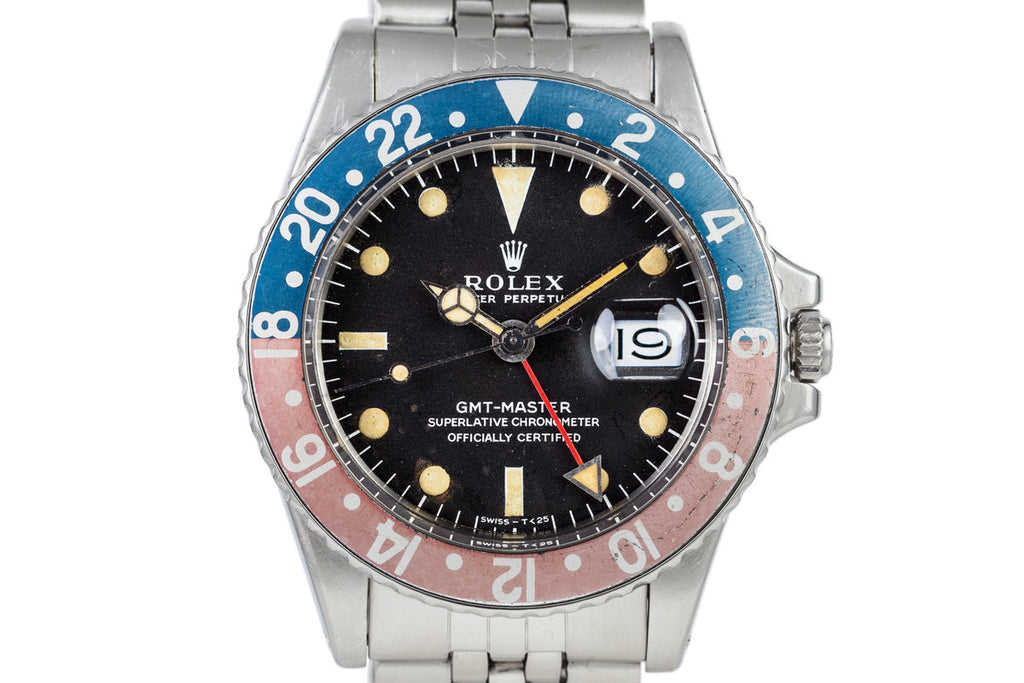 1971 Rolex GMT 1675 Mark I Dial with service papers