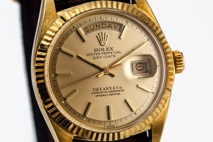 1970 Rolex YG Day-Date 1803 Champagne Dial with Tiffany and Co Dial