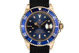 1980 Rolex 18K YG Submariner 16808 with Blue Nipple Dial