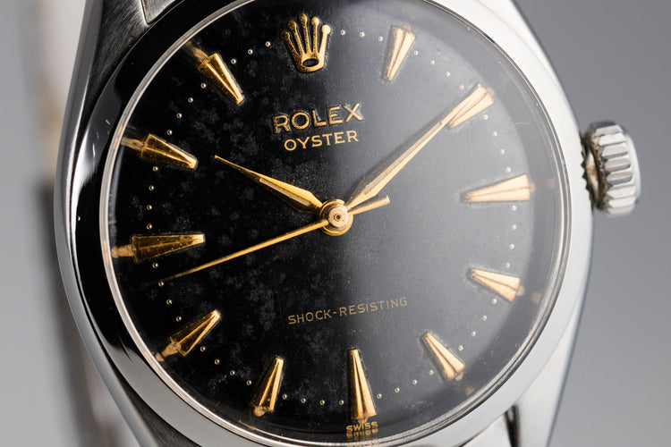 1957 Rolex Oyster 6480 SWISS Only Black Gilt Dial