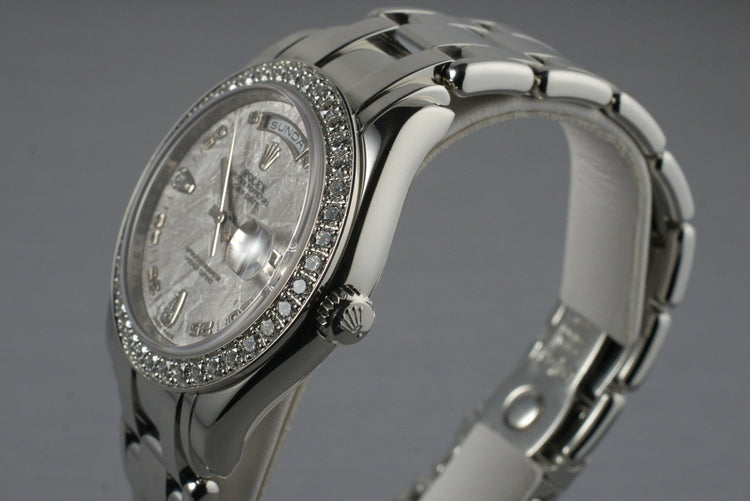 2006 Rolex Platinum Masterpiece Day-Date 18946 Meteorite Diamond Dial with Box and Papers