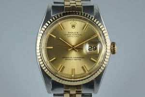 1971 Rolex Two Tone DateJust 1601 Champagne ‘Wide Boy’ Dial