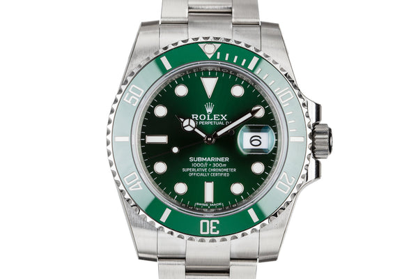 HQ Milton - 2016 Rolex Green Submariner 116610LV Hulk with Box