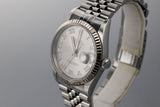 1995 Rolex DateJust 16234 with No Lume Silver Roman Numeral Dial