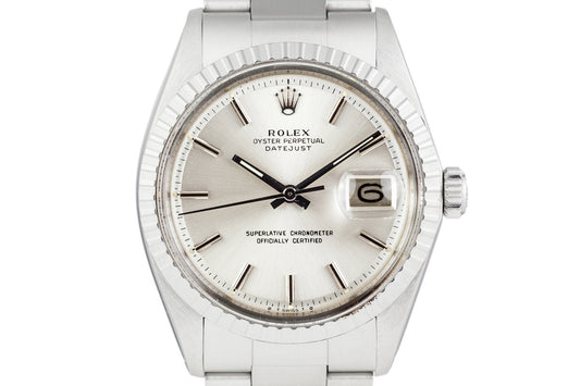 1973 Rolex DateJust 1603 Silver Dial with Service Papers