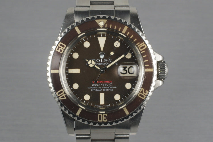 1969 Rolex Red Submariner 1680 Meters First Mark 3 BROWN