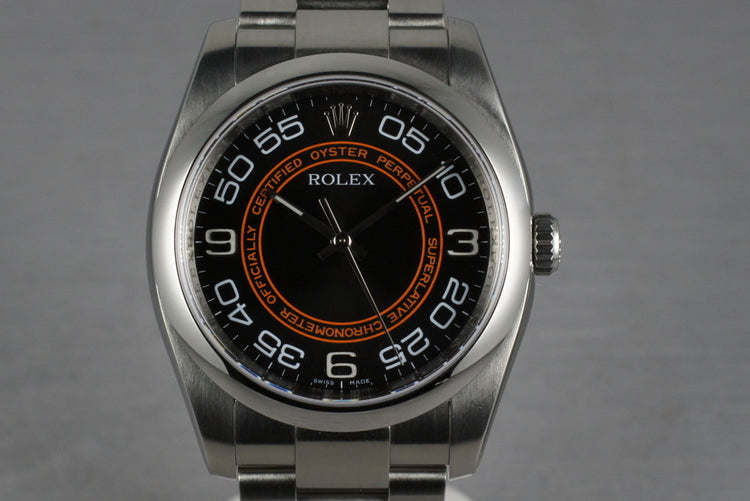 Rolex Oyster 116000 Concentric Orange and Black Dial