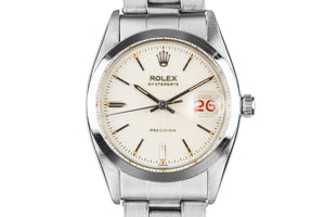 1957 Rolex OysterDate 6494 White SWISS Only Dial with Roulette Date Wheel