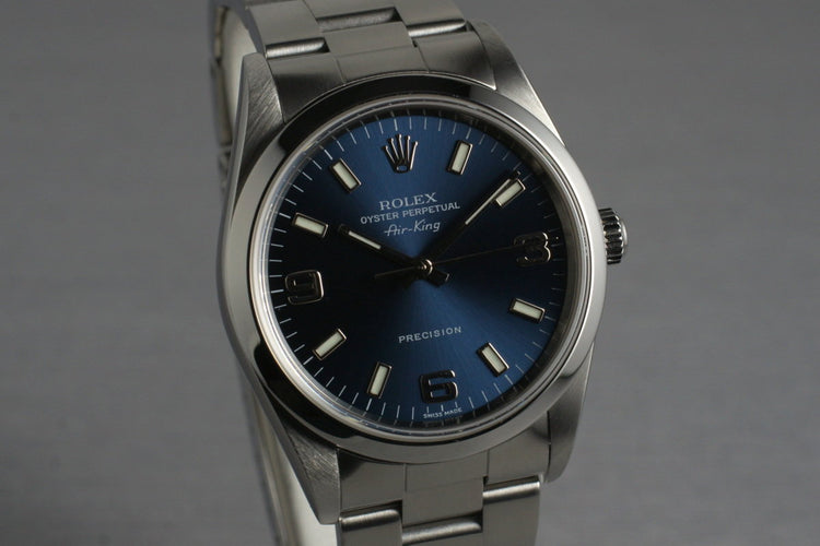 2001 Rolex Air-King 14000M with Blue 3-6-9 Dial