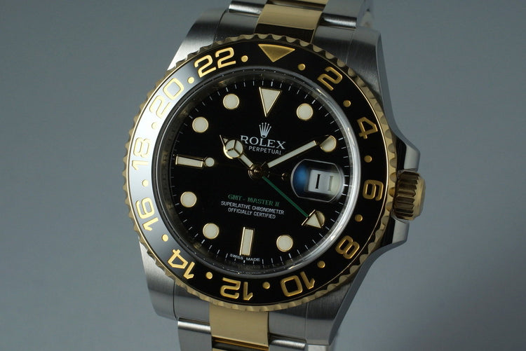 2013 Rolex Two Tone GMT II 116713 with Box and Papers