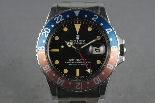 1970 Rolex GMT Ref: 1675 with Mark 1 dial and unpolished case