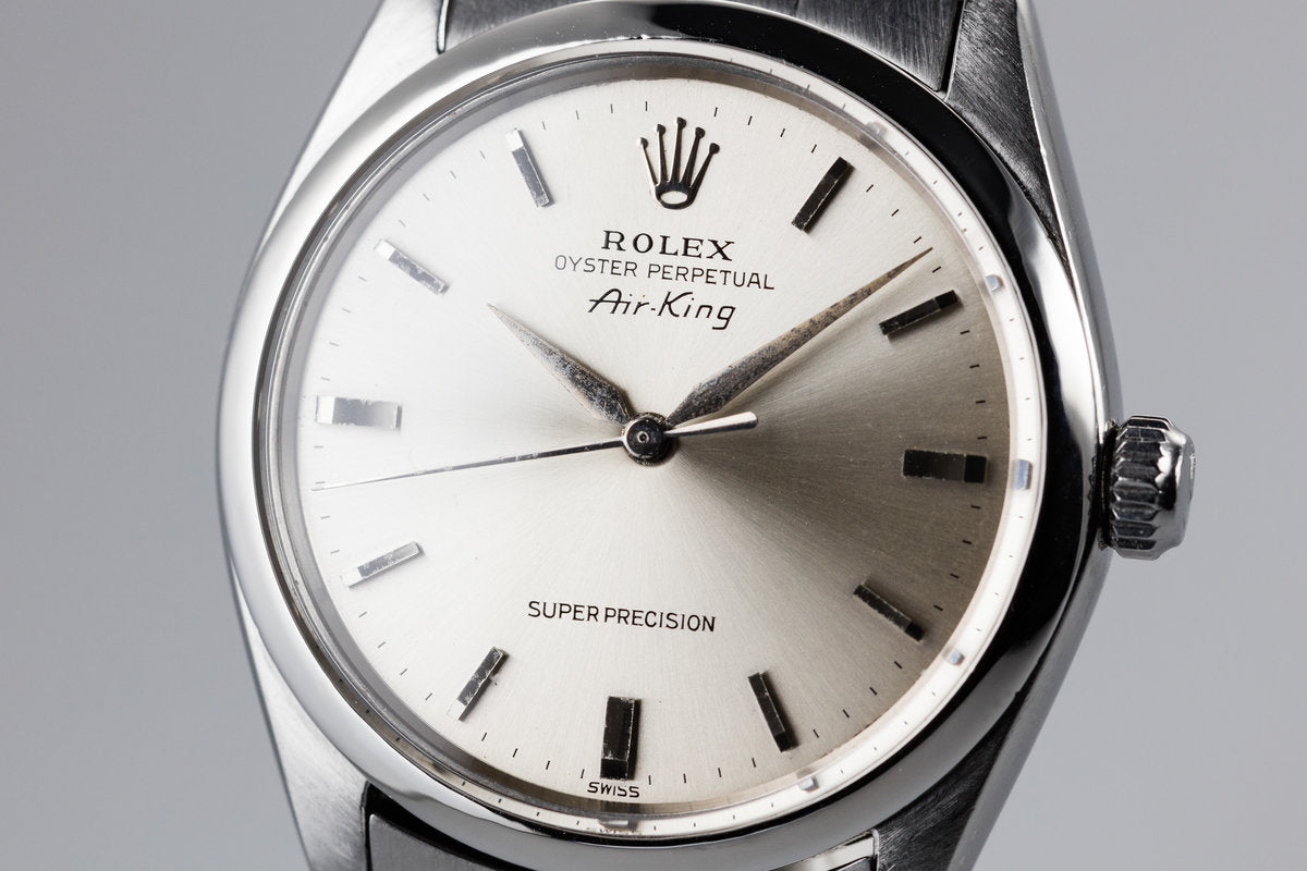 1964 Rolex Air King 5500 with SWISS only Silver Dial