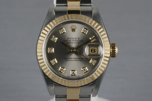 2002 Ladies Two Tone Rolex Datejust 79173 with Factory Diamond Dial