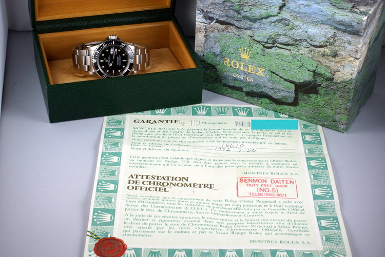 1991 Rolex Submariner 16610 with Box and Papers