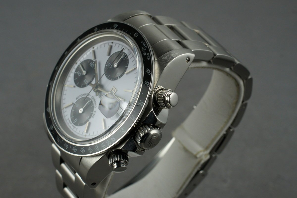 Tudor 79160, White Dial, Black Counters. Photo: HQ Milton. · Photo: HQ Milton · © HQ Milton, used with permission · Source: https://hqmilton.com/products/1993-tudor-chronograph-big-block-79160-with-box-and-service-papers