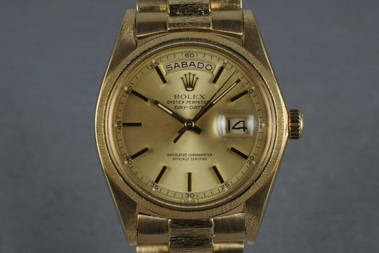 1978 Rolex Vintage 18K YG Bark President  1807