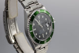 2007 Rolex Green Submariner 16610 with Box