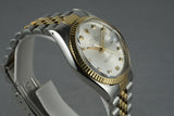 1987 Rolex 18K/SS Datejust 16013 with Silver Factory Diamond Dial