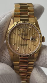 1995 Rolex 18238 Day-Date Gold Tapestry Dial