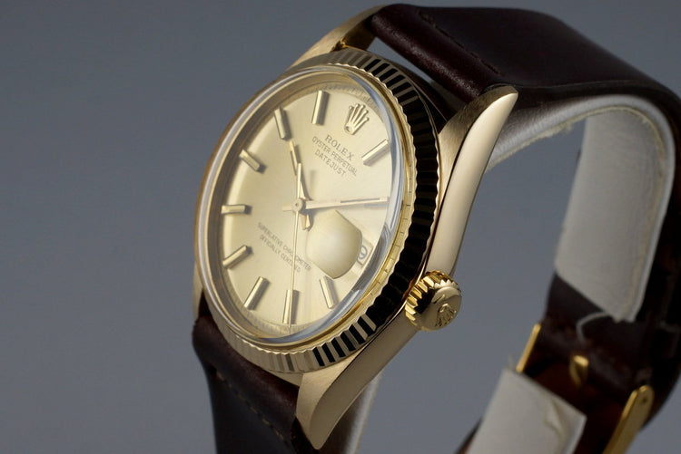 1969 Rolex YG DateJust 1601 Champagne Dial