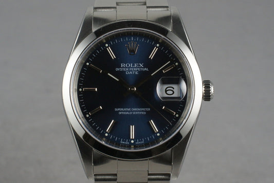 1998 Rolex Blue Dial Date Ref: 15200