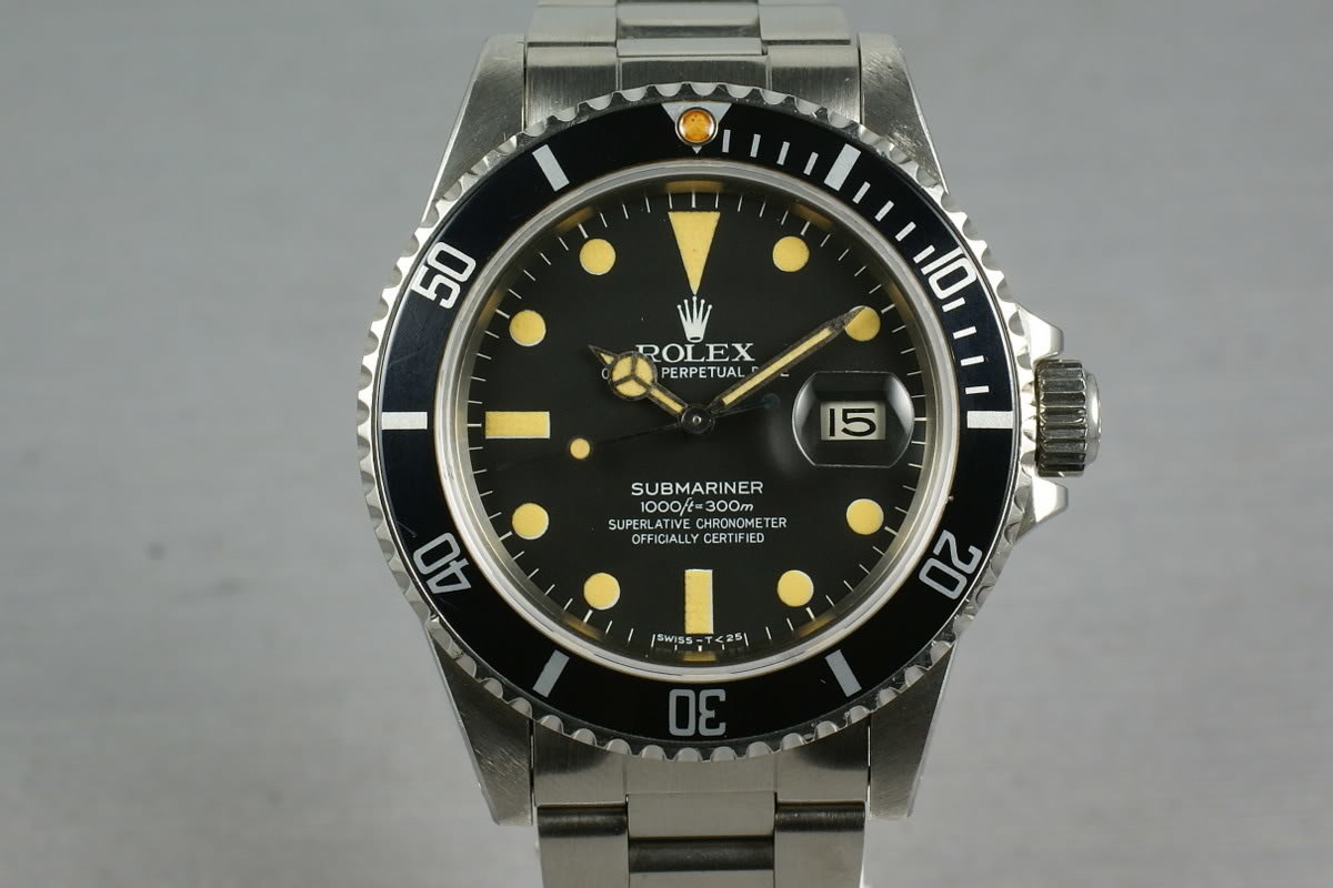 HQ Milton Rolex Submariner 16800 Amazing Orange Lume Inventory