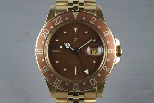 1969 Rolex 18K YG GMT-Master 1675 with Root Beer Dial