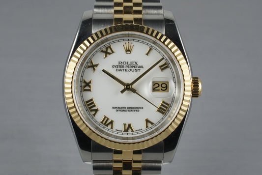 2003 Rolex Two Tone DateJust 116233 with Box and Papers