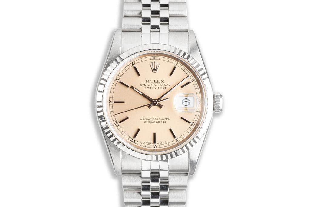 1995 Rolex Unpolished Case DateJust 16234 with Silver Patina Dial