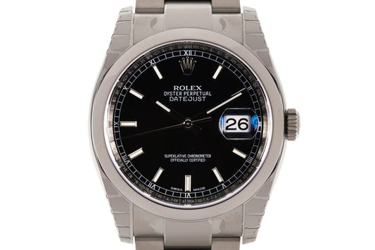 2017 Rolex Datejust 116200 Black Dial with Stickers,Box and Papers MINT