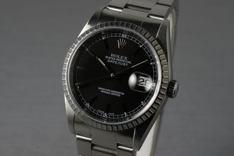 2002 Rolex DateJust 16220 Black Dial