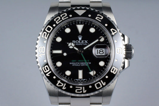 2015 Rolex GMT II 116710LN with Box and Papers