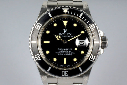 1986 Rolex Submariner 16800 with Box and Papers