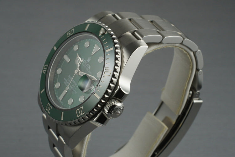 2012 Rolex Green Submariner 116610V with Box and Papers