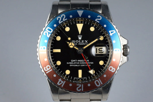 1968 Rolex GMT 1675 Mark I Dial with Box and Papers UNPOLISHED