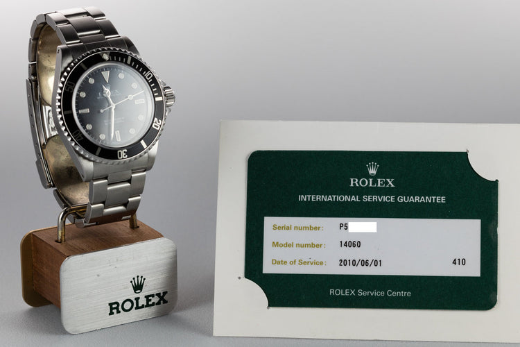 2000 Rolex Submariner 14060 with Rolex Service Papers