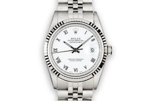 1990 Rolex DateJust 16234 with White Roman Dial