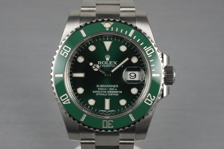 2013 Rolex Green Submariner 116610LV with Box and Papers