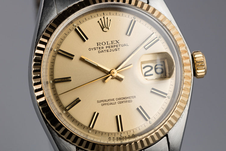 1972 Rolex Two-Tone DateJust 1601 Gold Sigma Dial on Two-Tone Oyster Bracelet