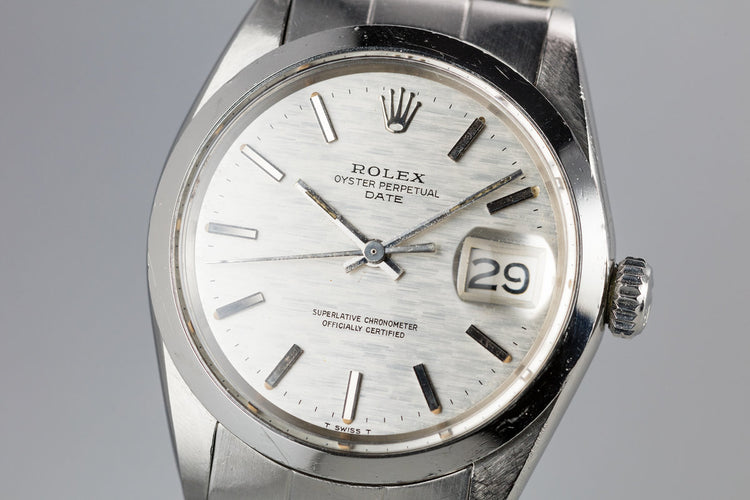 1970 Rolex Date 1500 Silver Mosaic Dial